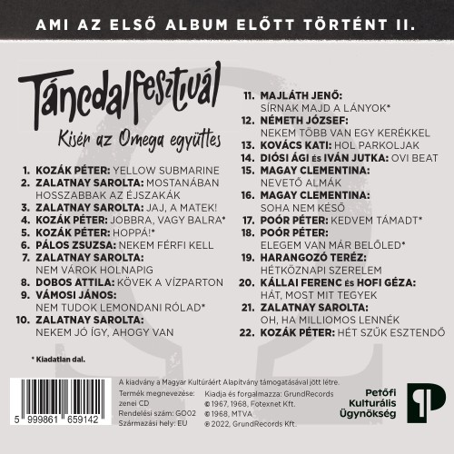 Táncdalfesztivál  - A fellépőket kíséri az Omega együttes (CD)