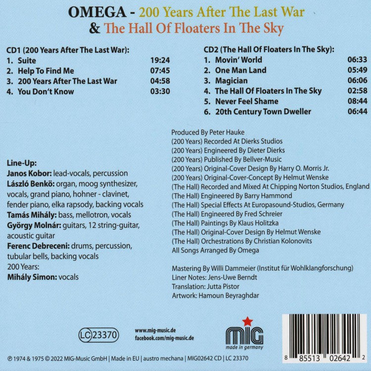 Omega - 200 Years After The Last War & The Hall Of Floters In The Sky (2CD)